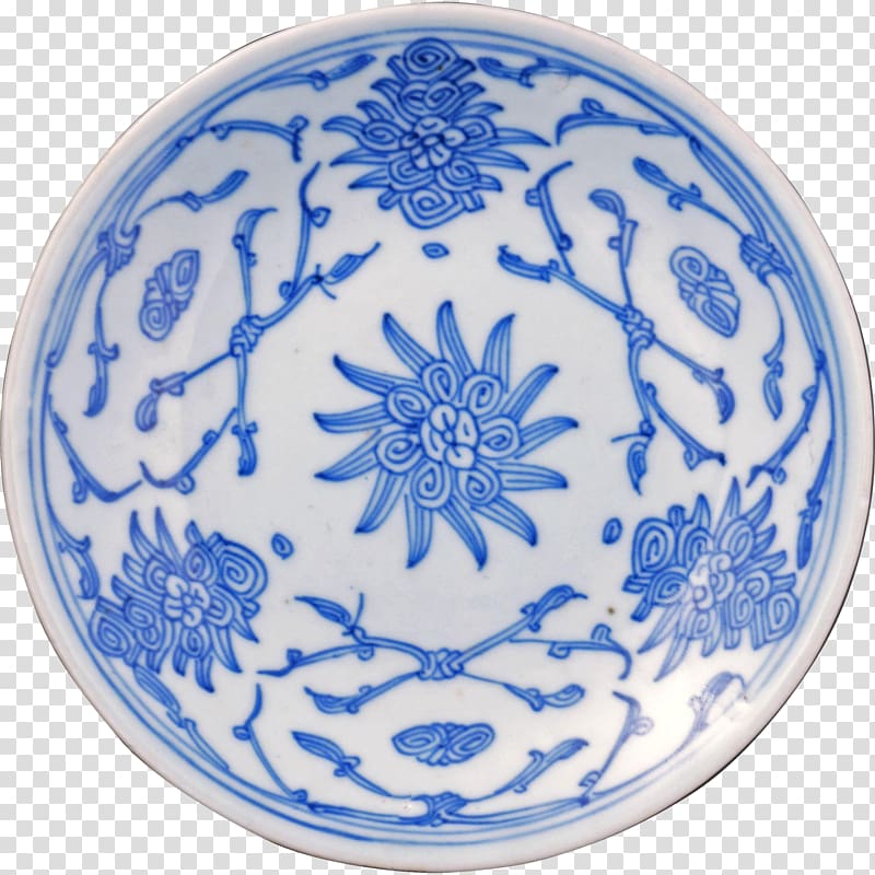 Blue and white pottery Tableware Porcelain Plate Ceramic, Plate transparent background PNG clipart