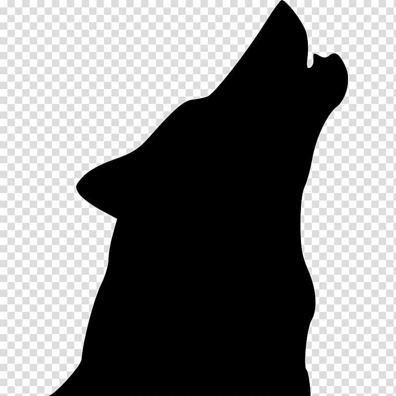 Howling Wolf Silhouette PNG Transparent Clip Art Image​