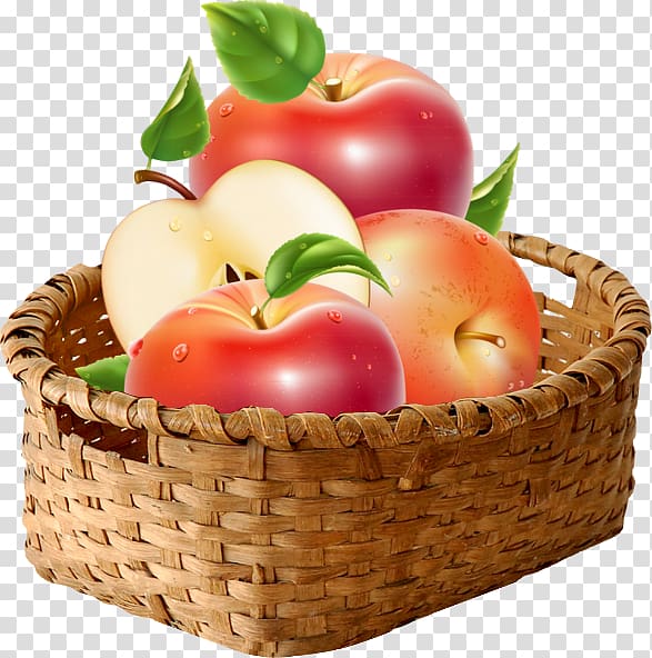 Apple juice Packaging and labeling, A basket of apples transparent background PNG clipart