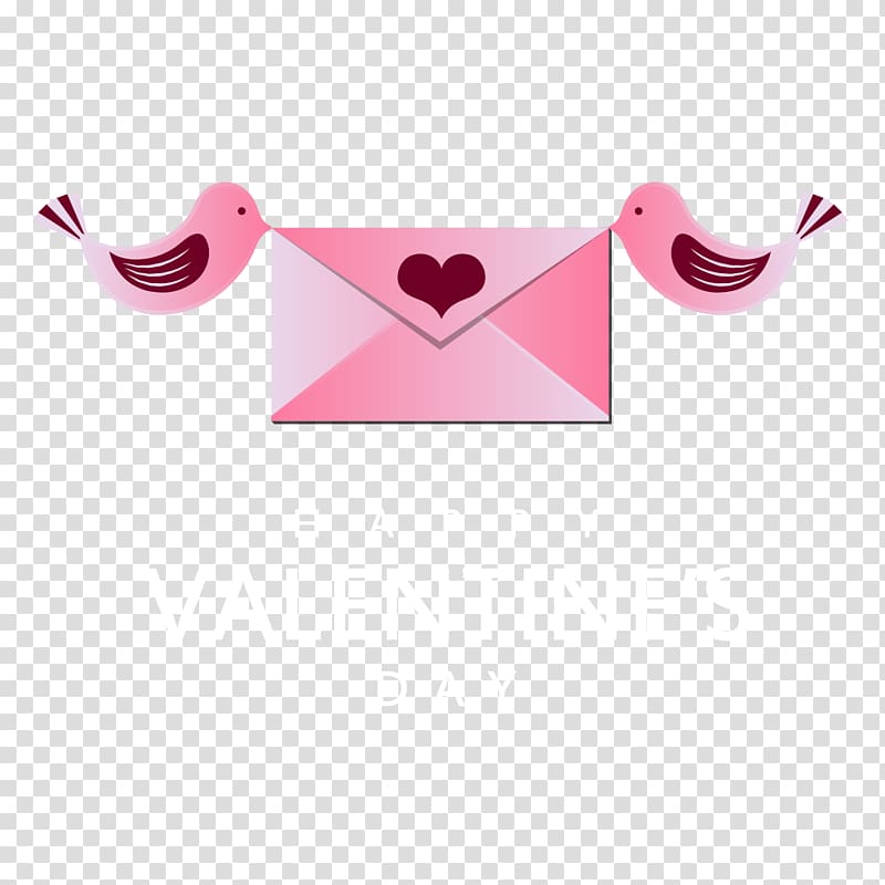 Valentines Day Heart Qixi Festival Dia dos Namorados, Creative Valentines Day love birds envelope transparent background PNG clipart