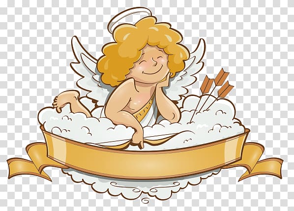 Valentines Day Angel Cupid Illustration, Cute Cupid transparent background PNG clipart