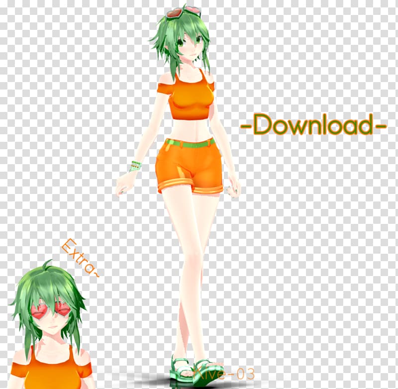 Megpoid MikuMikuDance Art Chibi Character, Gumi transparent background PNG clipart