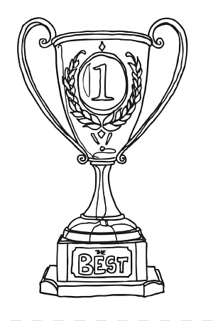 Coloring Book Trophy Table glass Award Trophy Transparent Background 