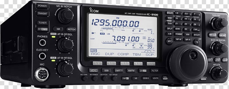 Radio receiver Transceiver Icom Incorporated Shortwave radiation Very high frequency, icom transparent background PNG clipart