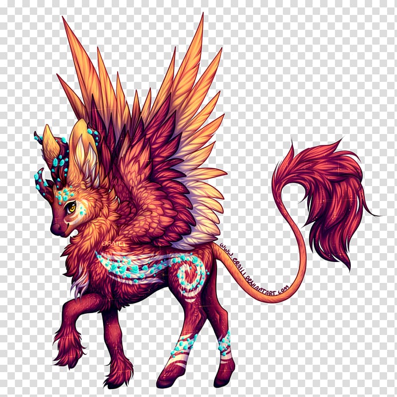 Animated cartoon Illustration Animal Demon, drawings of fantasy animals transparent background PNG clipart