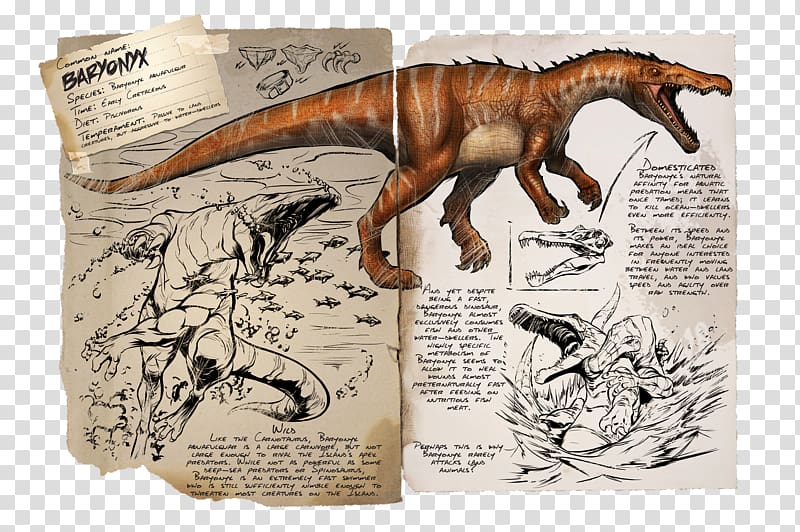 ARK: Survival Evolved Baryonyx Carnotaurus Therizinosaurus Dinosaur, dinosaur transparent background PNG clipart