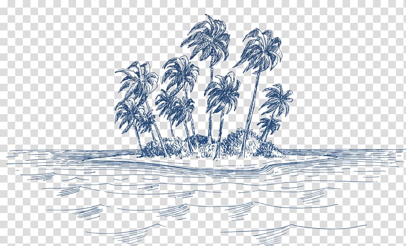 Poster Drawing Fototapeta Interieur, coconut tree transparent background PNG clipart