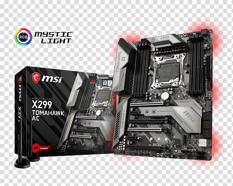 LGA 2066 Intel X299 Mainboard MSI X299 base Intel 2066 Form factor DDR4 SDRAM, intel transparent background PNG clipart