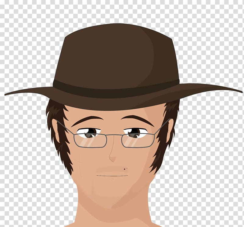 Fedora Cowboy hat Glasses Goggles, Selfportrait transparent background PNG clipart
