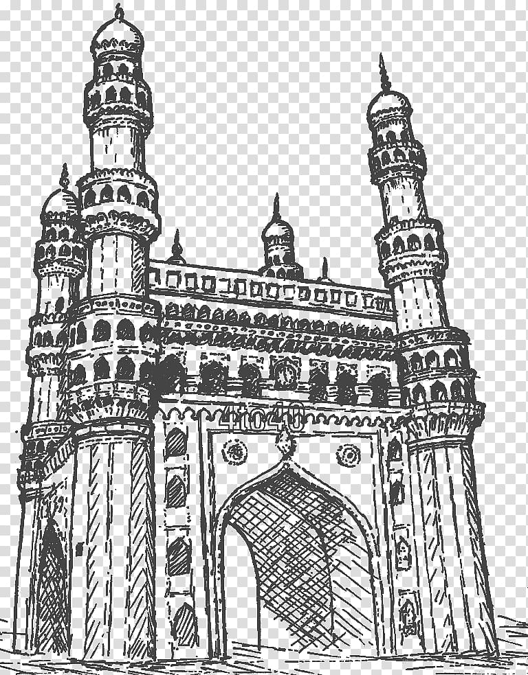 Hyderabad Drawing Monument Video, taj mahal drawing transparent background PNG clipart
