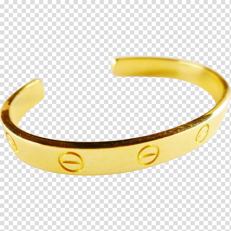 Bangle Love bracelet Cartier Gold, gold transparent background PNG clipart