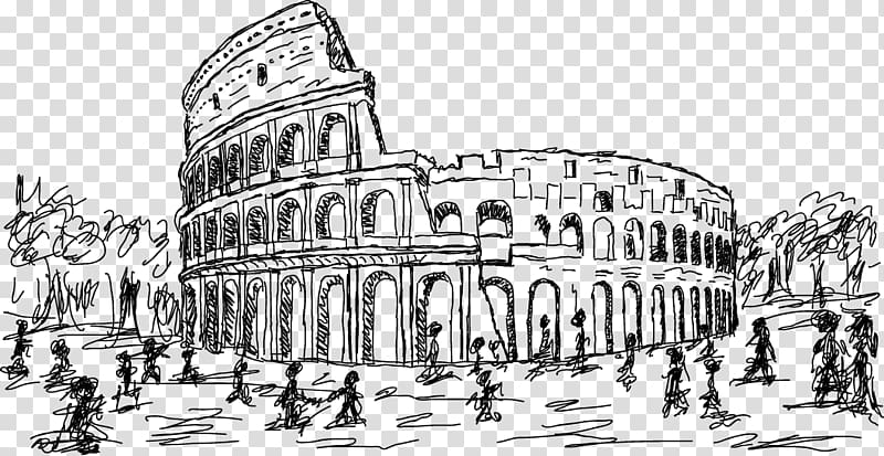 Colosseum Drawing illustration , Colosseum artwork transparent background PNG clipart