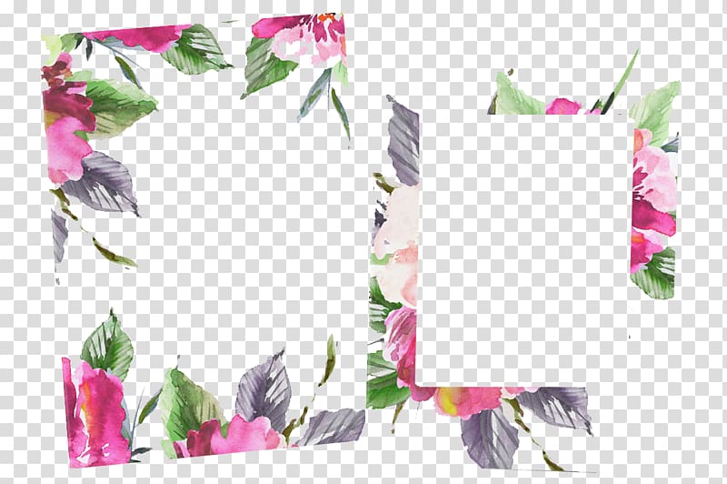 Typeface Swash Font, Hand-painted floral border transparent background PNG clipart