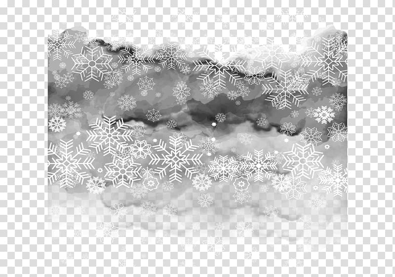 Black and white Watercolor painting Snowflake , Ink background white snowflakes transparent background PNG clipart