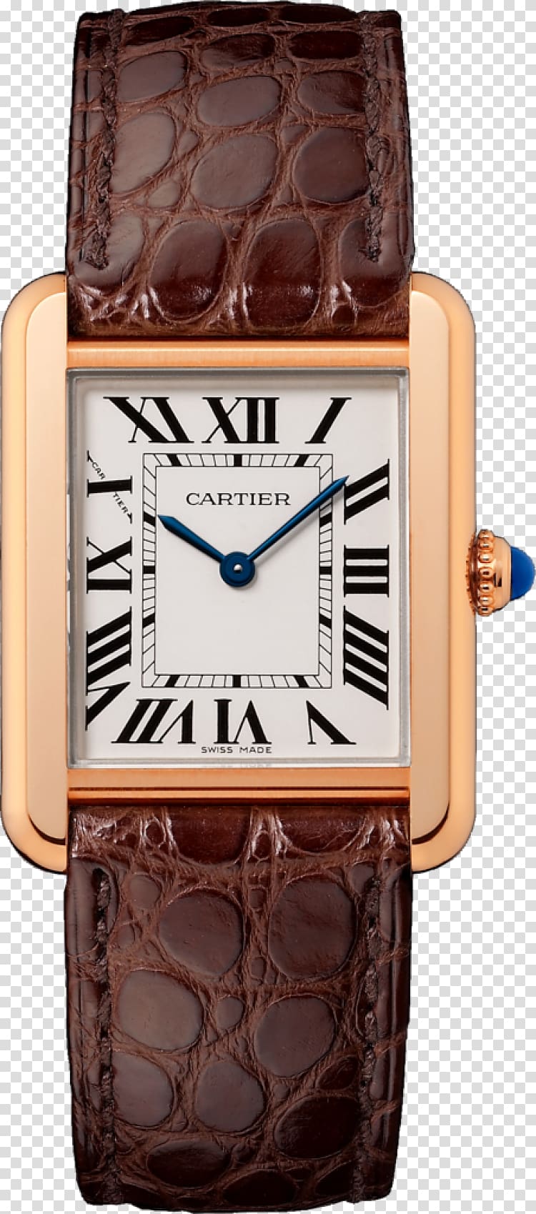 Cartier Tank Solo Automatic watch, watch transparent background PNG clipart