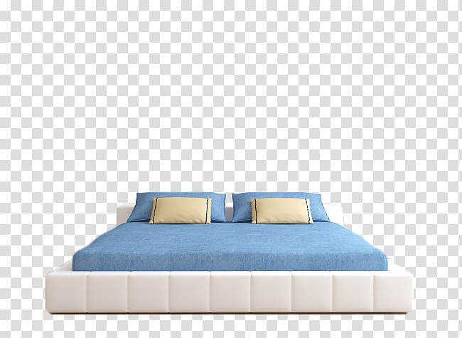 Bed frame Wall Bedroom Pillow, Blue King creatives transparent background PNG clipart