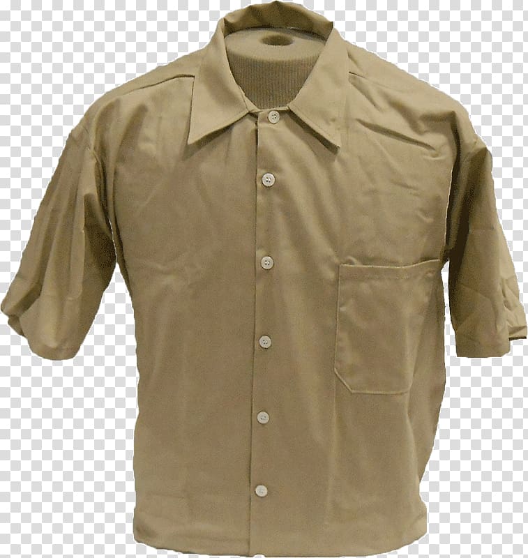 Sleeve Khaki Button Jacket Beige, white short sleeves transparent background PNG clipart