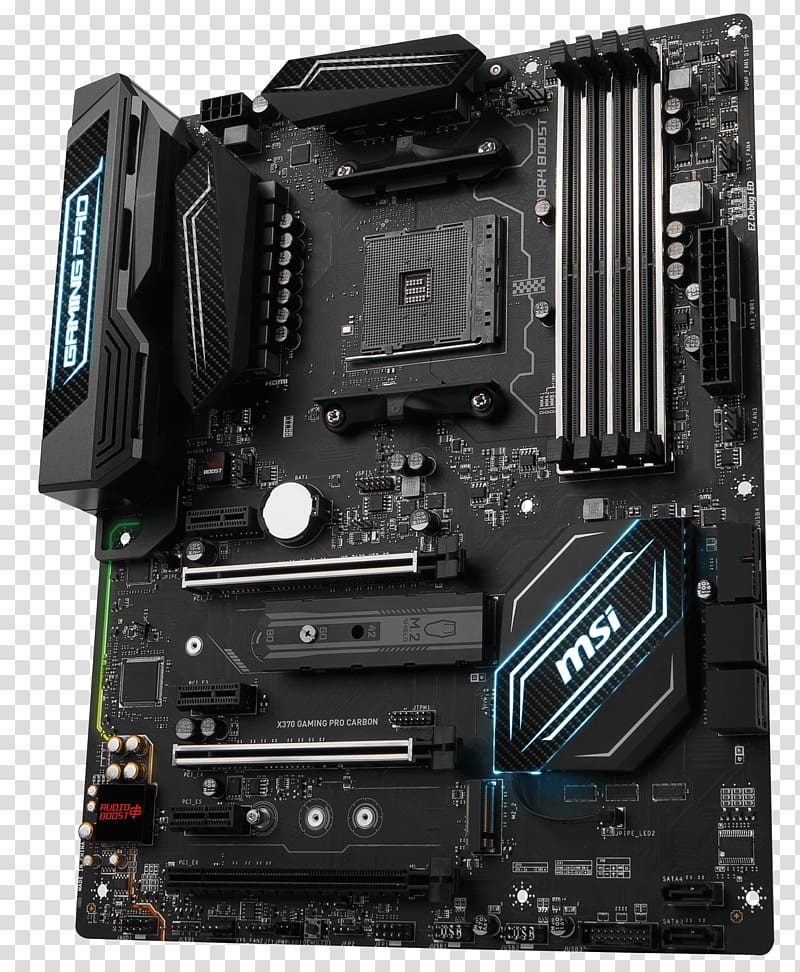 Socket AM4 MSI X370 GAMING PRO CARBON Ryzen Motherboard ATX, others transparent background PNG clipart