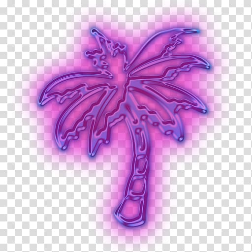 purple palm tree illustration, Arecaceae Computer Icons , Neon flower transparent background PNG clipart