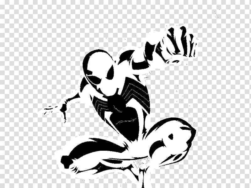 Drawing Line art Graphic design , Black Spiderman transparent background PNG clipart
