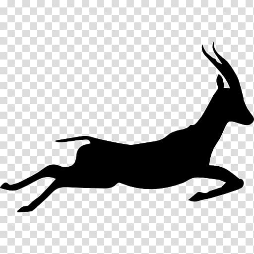 Gazelle Silhouette Running Icon, Gazelle transparent background PNG clipart