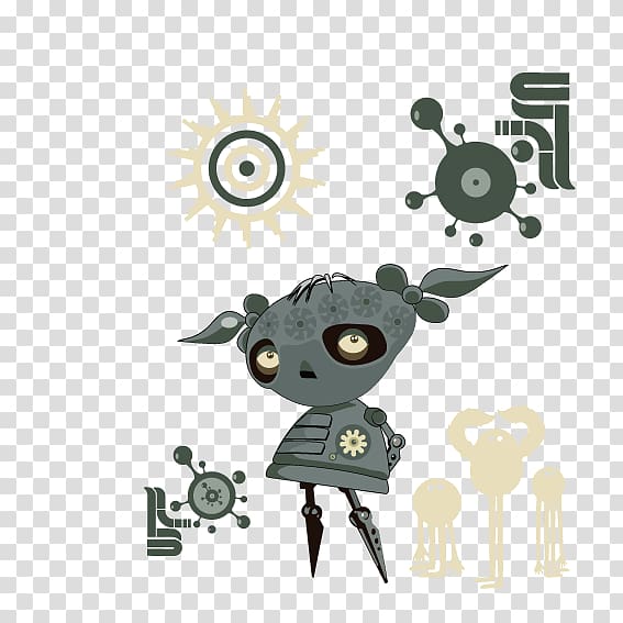 Cute robot transparent background PNG clipart