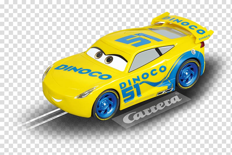 Lightning McQueen Dinoco Slot car Carrera Cars, cars 3 transparent background PNG clipart