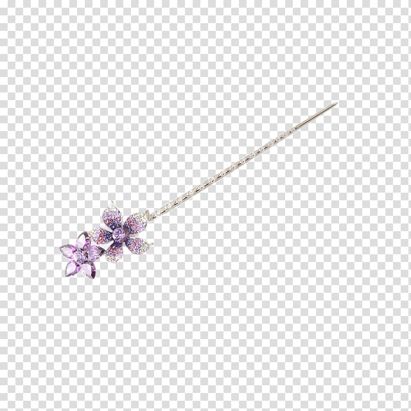 Bob cut Hairpin, Purple crystal diamond hairpin transparent background PNG clipart