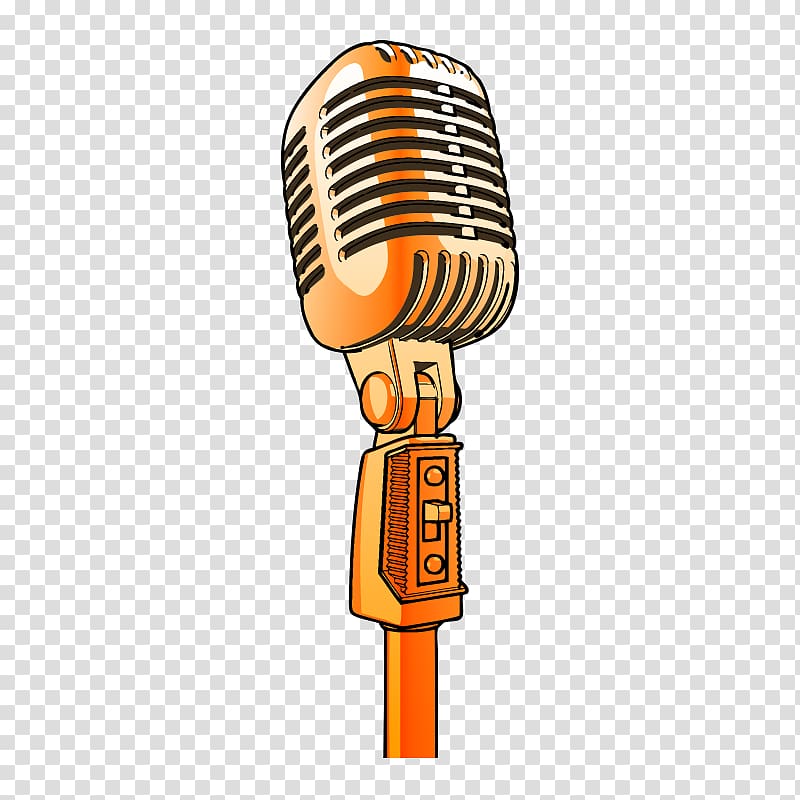 orange condenser microphone illustration, Microphone Cartoon , microphone,microphone transparent background PNG clipart