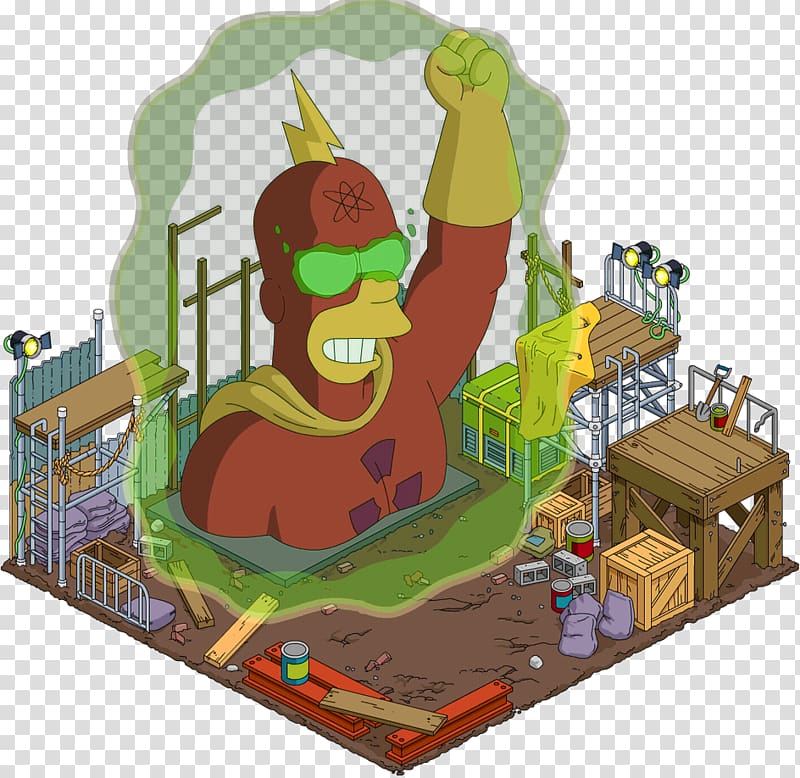 The Simpsons: Tapped Out Radioactive Man Superhero Statue YouTube, construction site transparent background PNG clipart