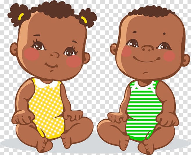 Twin , black girl transparent background PNG clipart