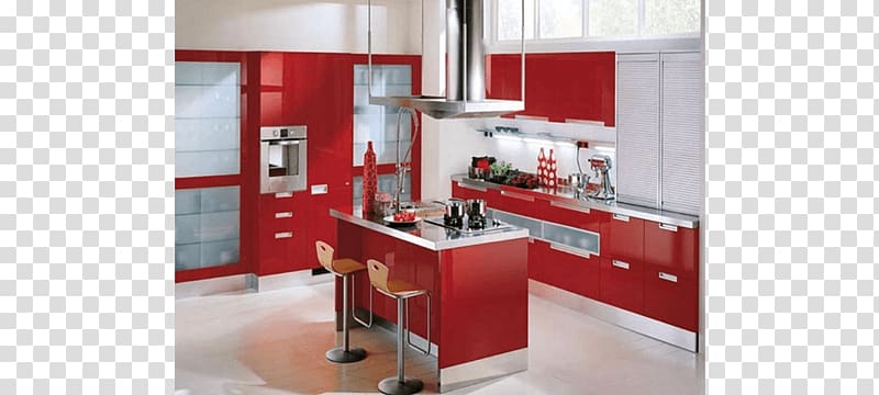 Kitchen cabinet Cabinetry Red Color, modular kitchen transparent background PNG clipart