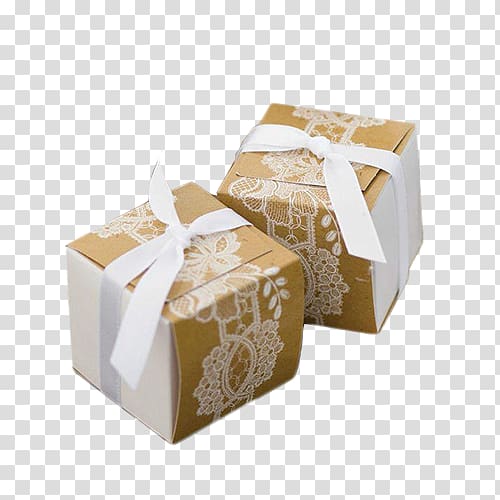 Kraft paper Box Bomboniere Wedding, box transparent background PNG clipart