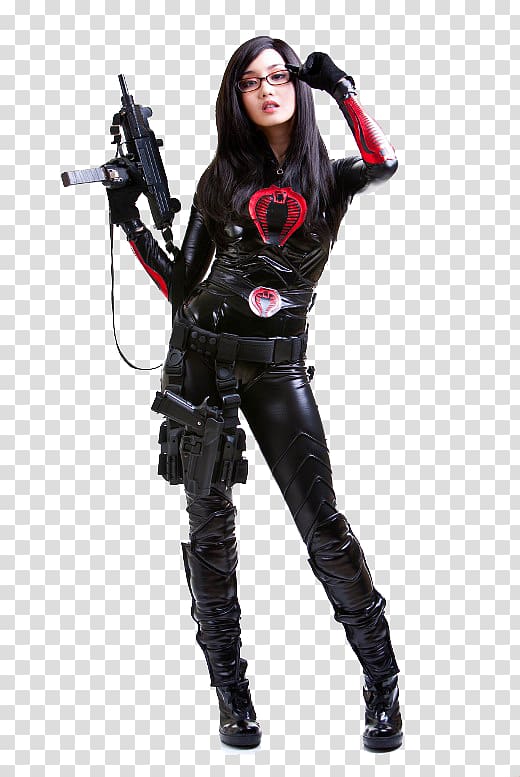 woman holding uzi and wearing Commander Cobra costume, Baroness G.I. Joe: A Real American Hero Cobra Commander Cosplay Cover Girl, Cosplay Women File transparent background PNG clipart