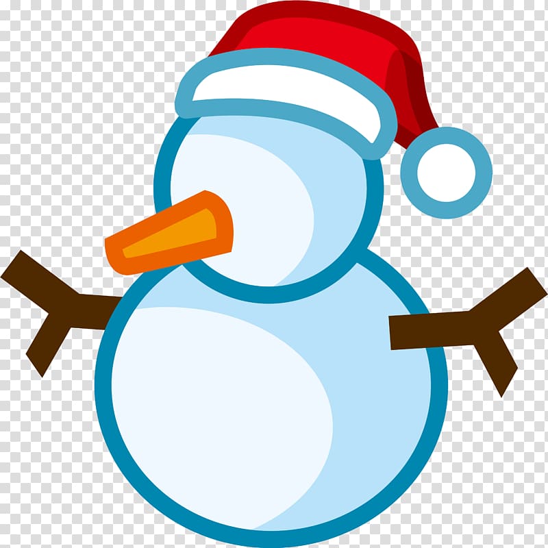 Christmas Snowman Icon, Little fresh blue snowman transparent background PNG clipart