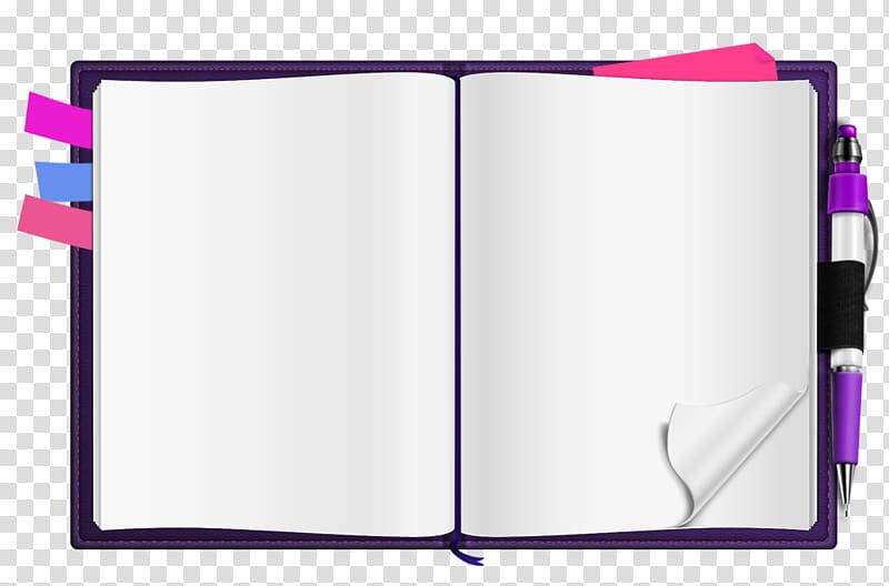 white and purple notepad with pen illustration, Notebook Notepad, Notebook with notes of PSD material transparent background PNG clipart