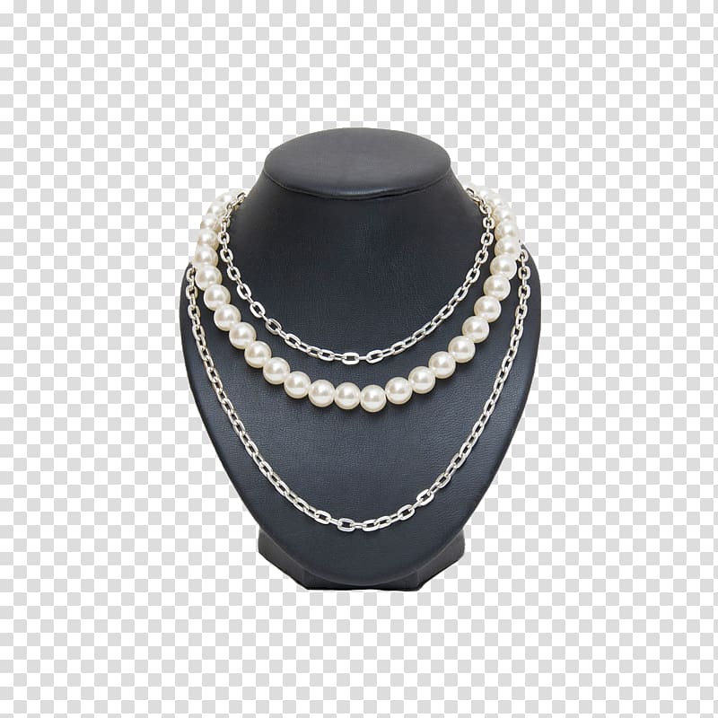 Necklace Jewellery Pearl u9996u98fe, Pearl Necklace Display transparent background PNG clipart