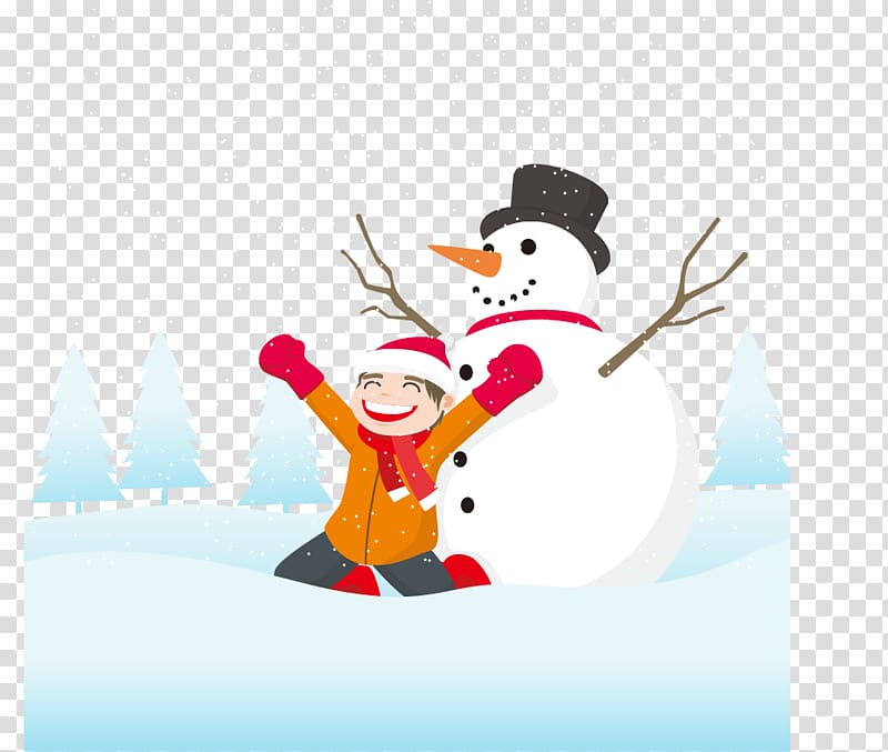 Snowman New Year Child , Happy children transparent background PNG clipart