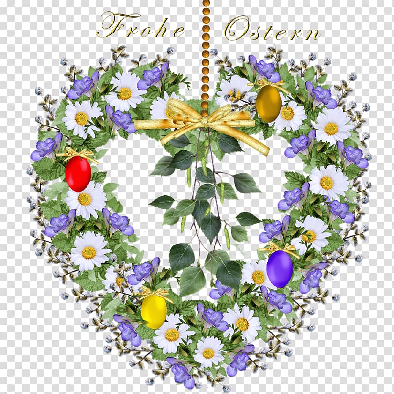 Floral design Cut flowers Violet, Frohe Ostern transparent background PNG clipart