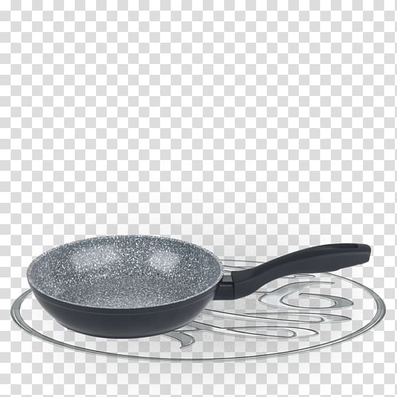 Frying pan Non-stick surface Cooking Cookware, grey marble transparent background PNG clipart
