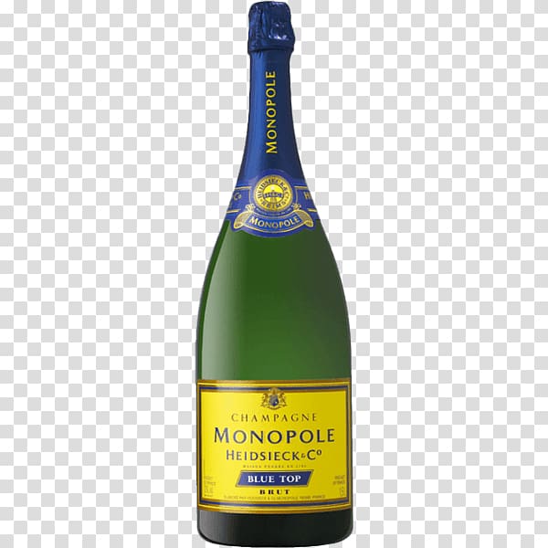 Monopole Heidsieck Blue Top brut champagne bottle, Heidsieck & Co Monopole Blue Top transparent background PNG clipart