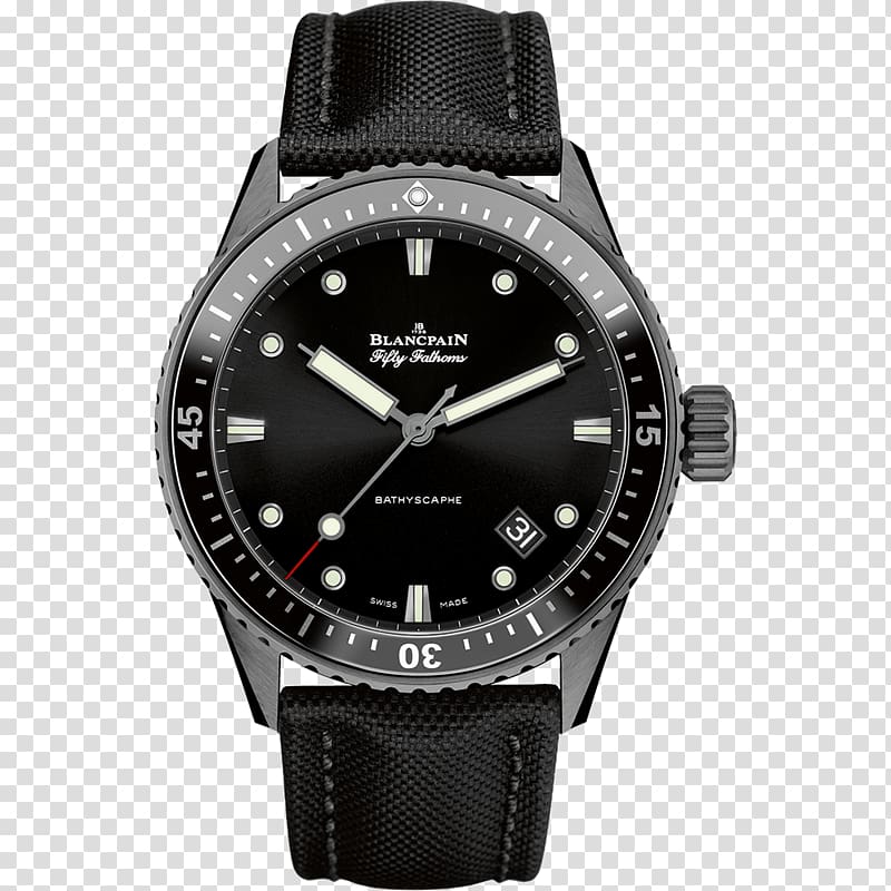 Blancpain Fifty Fathoms Flyback chronograph Watch, Black Blancpain sports watch male watch transparent background PNG clipart