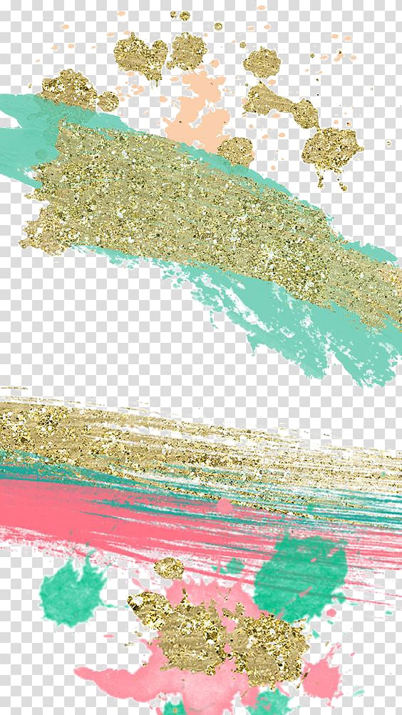 iPhone 4 Paper Smartphone , Creative Makeup, gold and green abstract painting transparent background PNG clipart