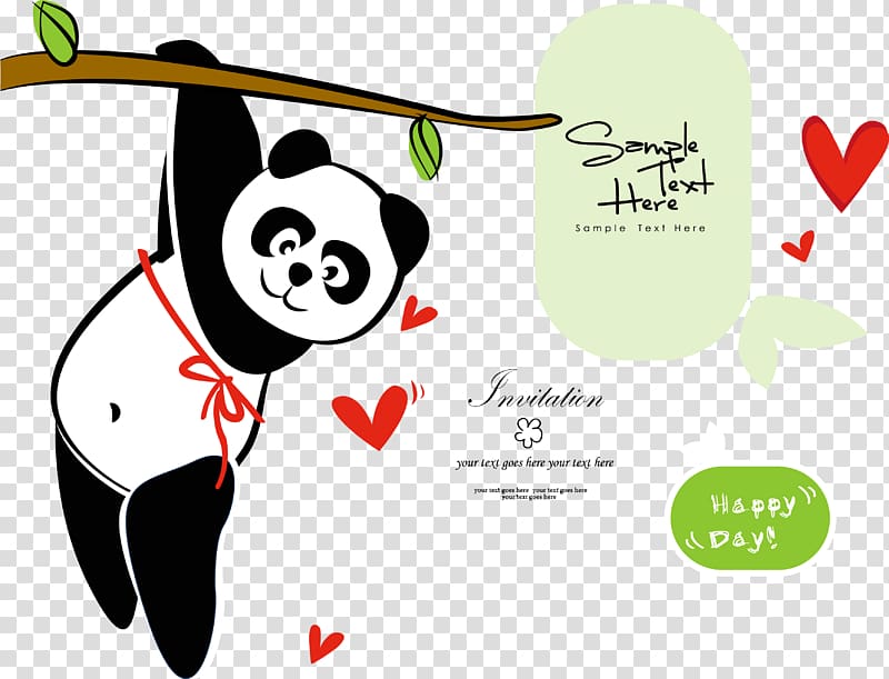 Giant panda Bear Illustration, panda transparent background PNG clipart