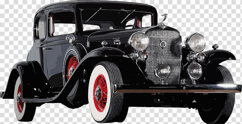 classic black car, Oldtimer Black transparent background PNG clipart