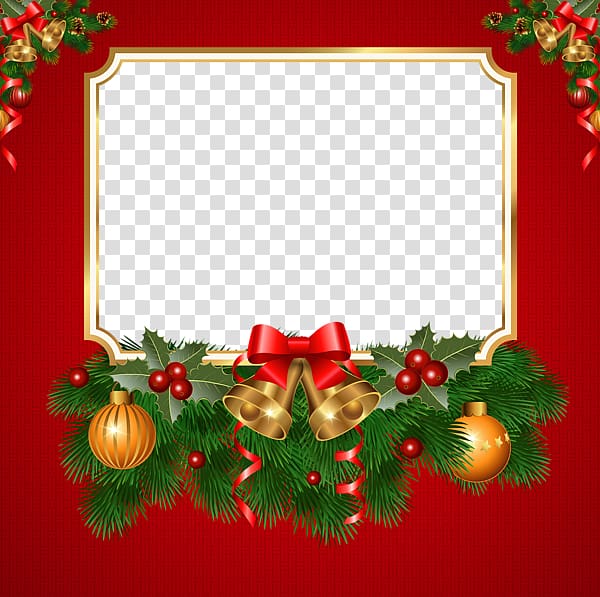 Christmas greeting card border transparent background PNG clipart