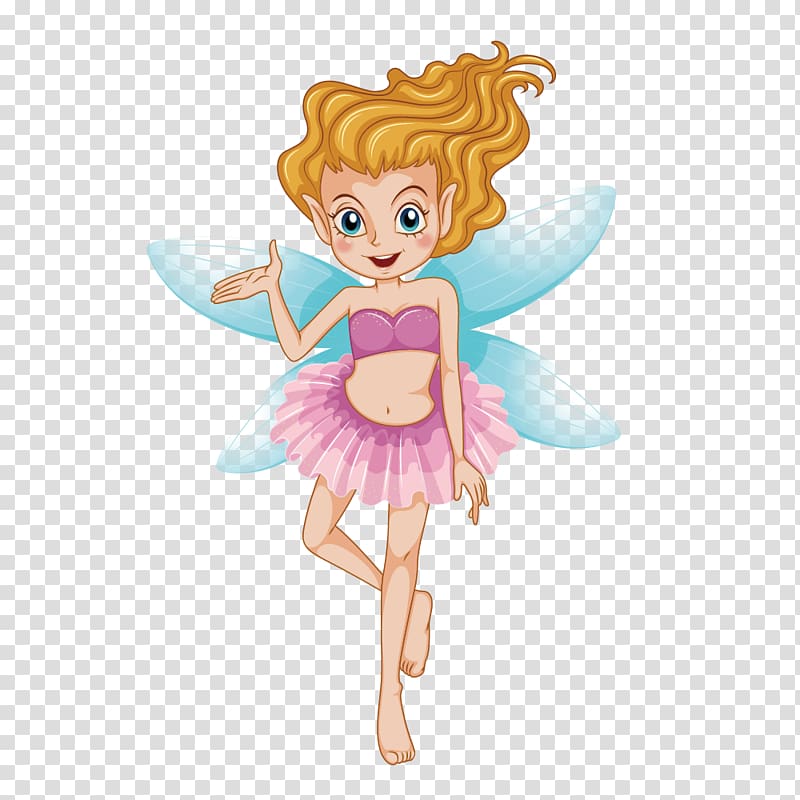 Tooth fairy Illustration, fashion classic pink dress elf transparent background PNG clipart