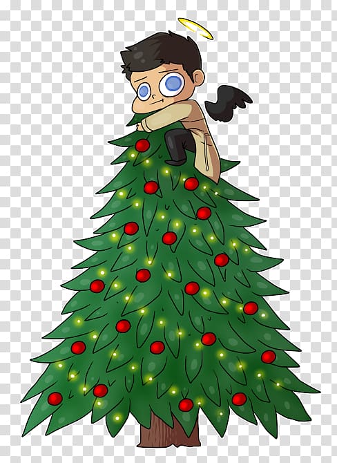 Christmas tree Castiel Sam Winchester Christmas ornament Tree-topper, Tree Topper transparent background PNG clipart