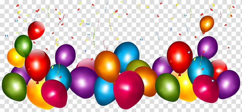 Balloon Confetti Birthday Party , birthday balloon transparent background PNG clipart