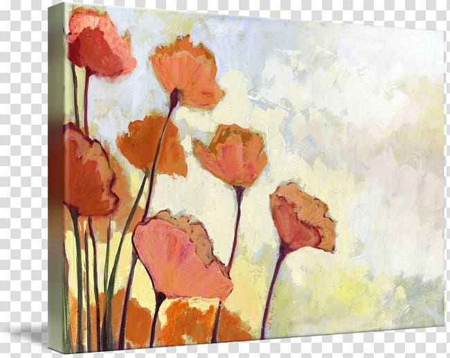 Watercolor painting Poppy Art Canvas print, painting transparent background PNG clipart